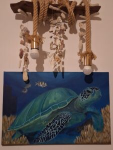 Schildpad met koraallamp